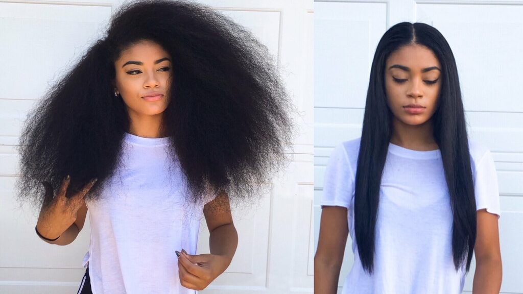 curly hair straightening