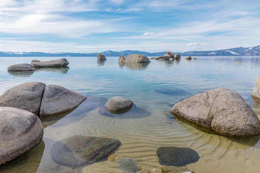Lake Tahoe sandy bottom and clear water