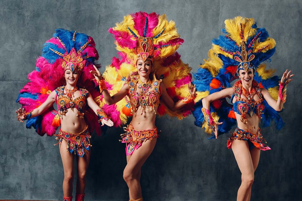 show girls, brazilian carnival costume