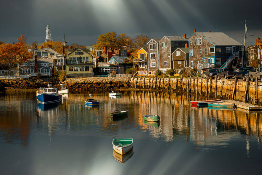 Fishing boat harbor at Rockport, MA. Rockport is a town in Essex County, Massachusetts, United States