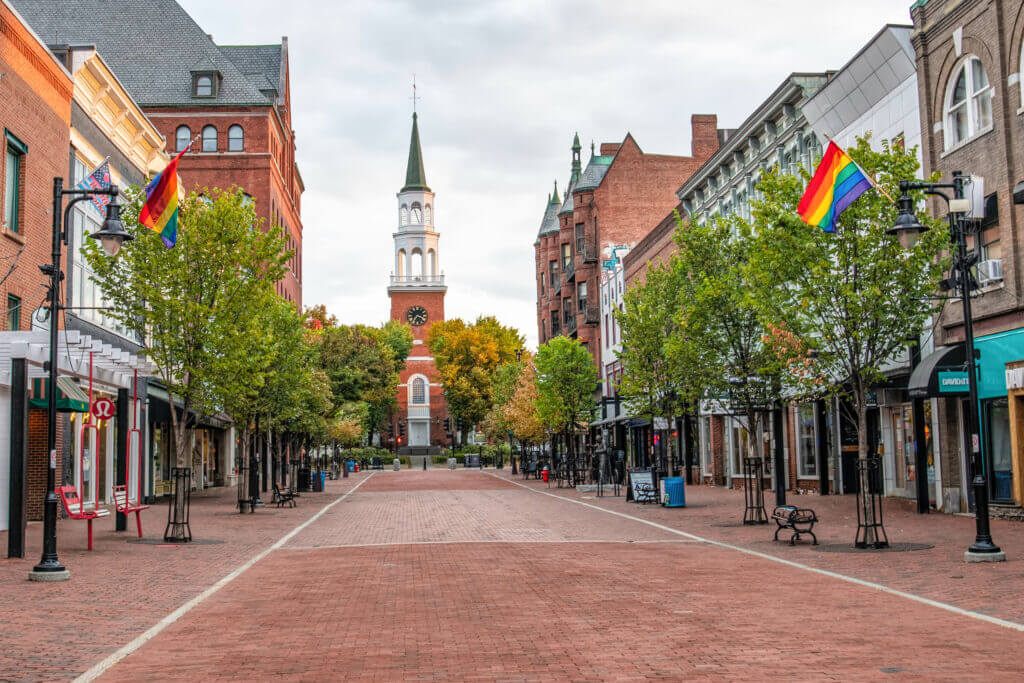 Shops, dining and community gathering spot in downtown Burlington, VT