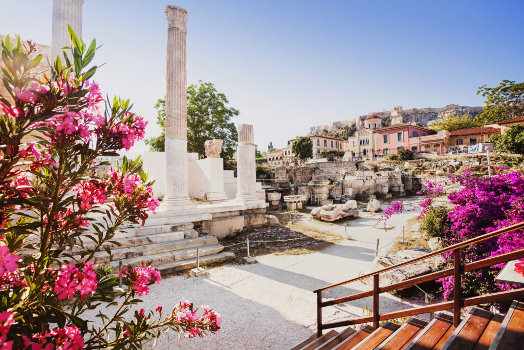 Ancient Greece, detail of ancient street, Plaka district, Athens, Greece