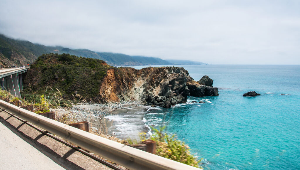 Beautiful View of the California Coastline along State Road 1.