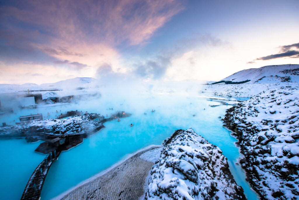 Blue lagoon hot spring spa. one of main tourist attraction in Reykjavik, Iceland