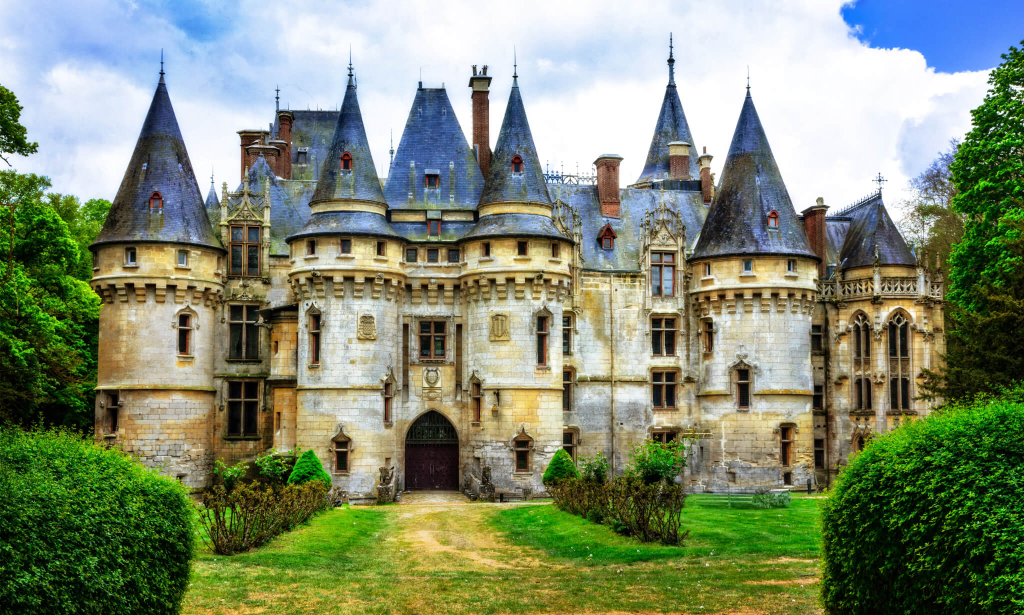 Impressive fairy tale castles of France,  il de france region