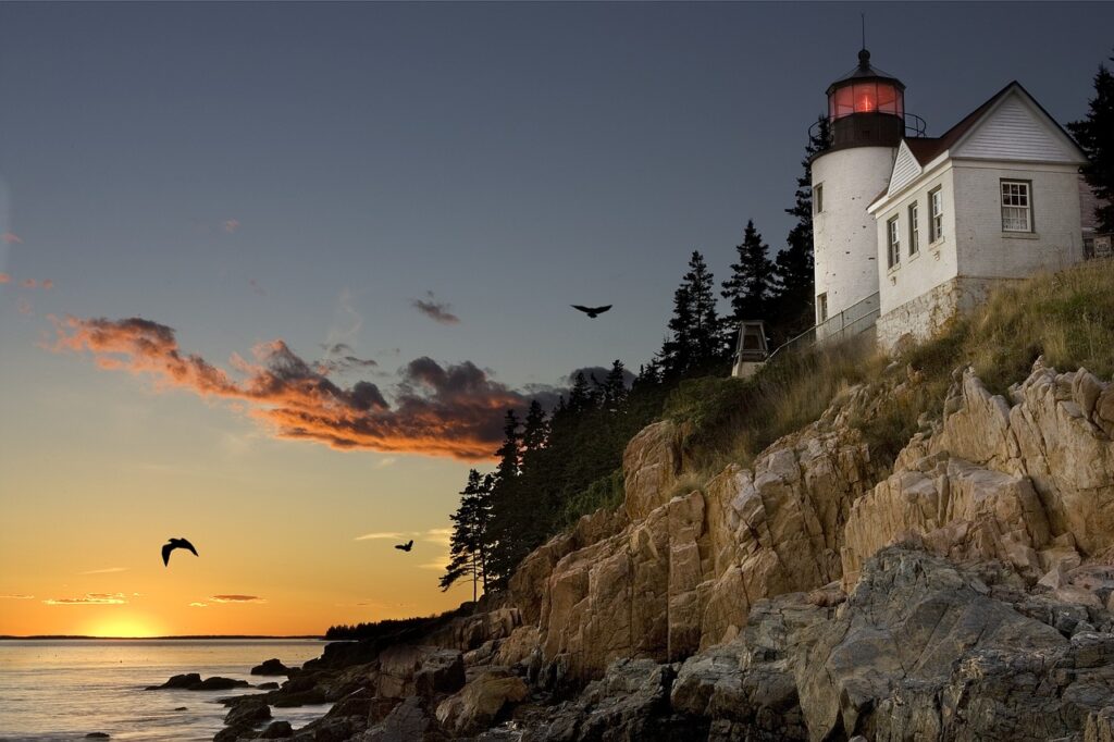 lighthouse, bar harbor, maine