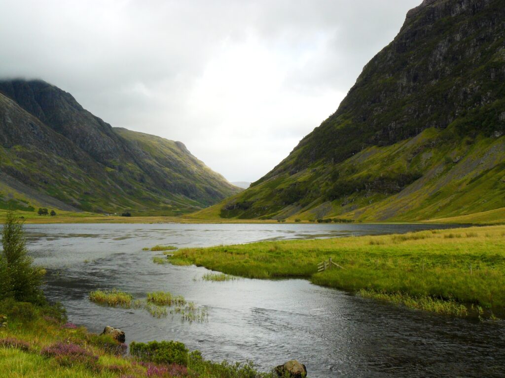 Loch Achtriochtan and Aonach Eagh Ridge, Glencoe, Scottish Highlands, Scotland