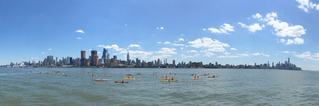 panoramic, new york city, hudson river