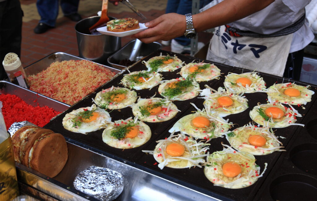 Street foo in Tokyo - eggs sunny side up asian style