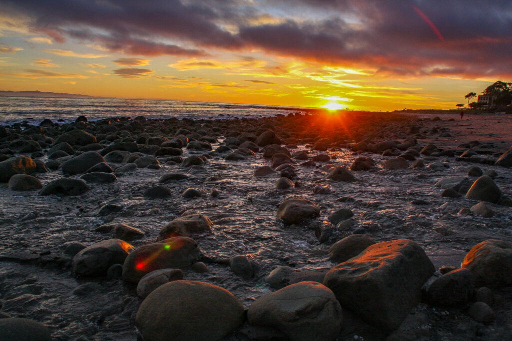 Sunset at the beach in Montecito California