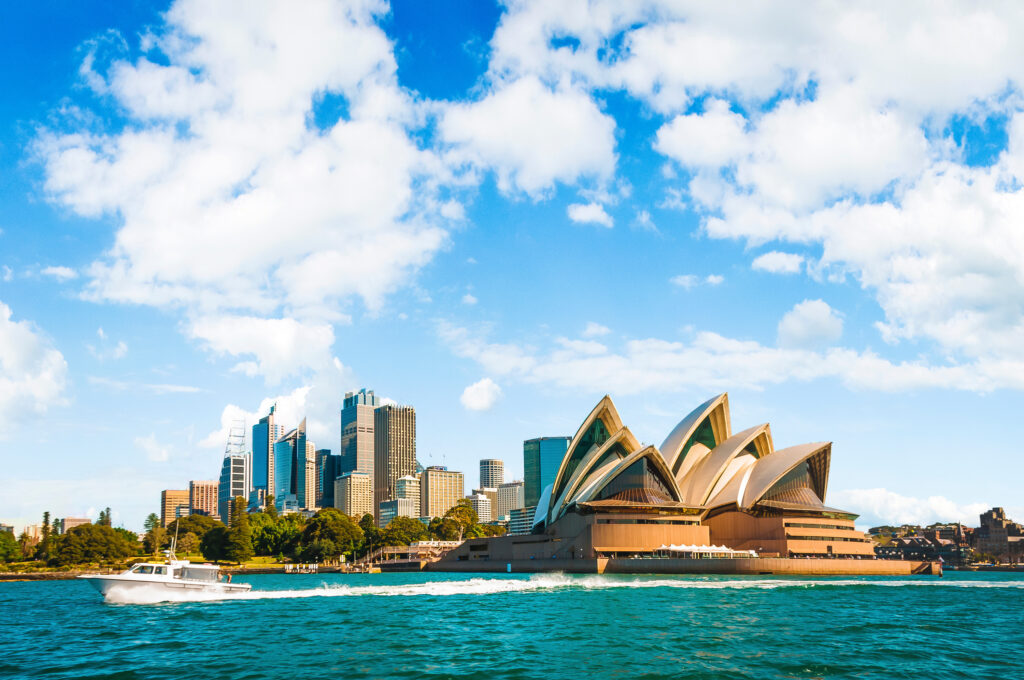The city skyline of Sydney, Australia. Circular Quay