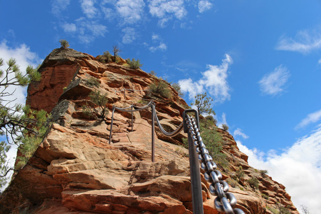 The famous "Angel's Landing" trail at Zion National Park in Utah.