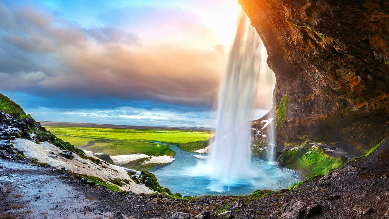 icelandic waterfall - waterfall stock videos & royalty-free footage