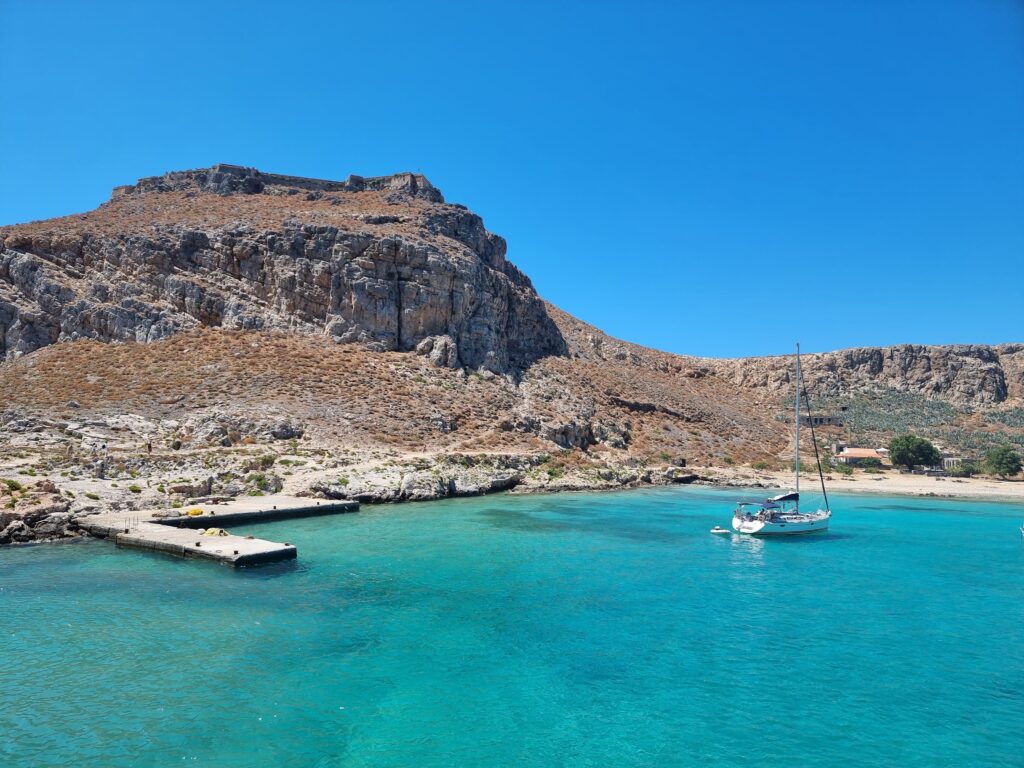 Aerial shot of gramvousa crete