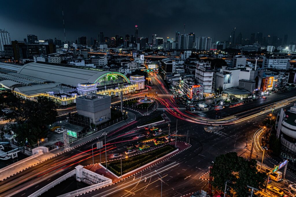 city, bangkok, night