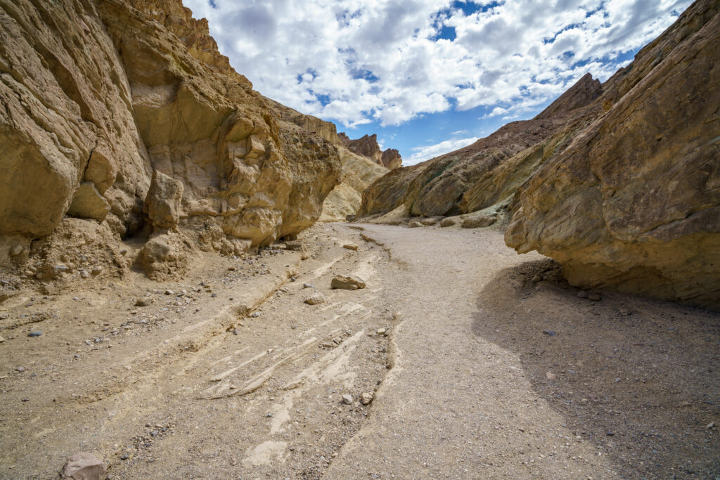 hikink the golden canyon - gower gulch circuit in death valley, california, usa