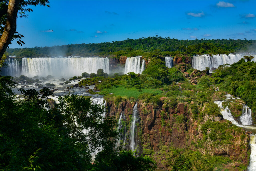 Panoramic view of iguazu falls in argentina