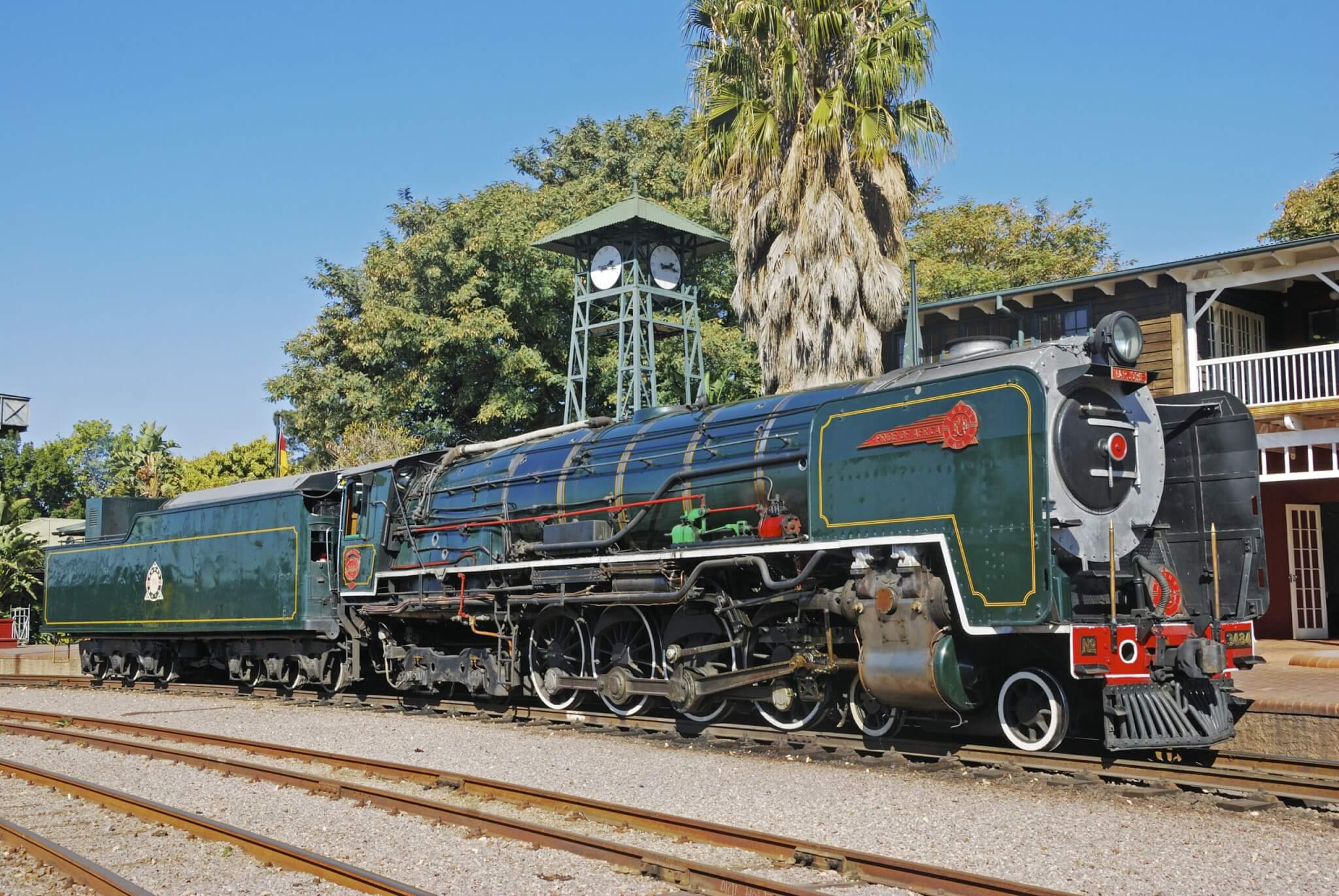 Historical steam engine, Rovos Rail the most luxurious train in the world, South Africa