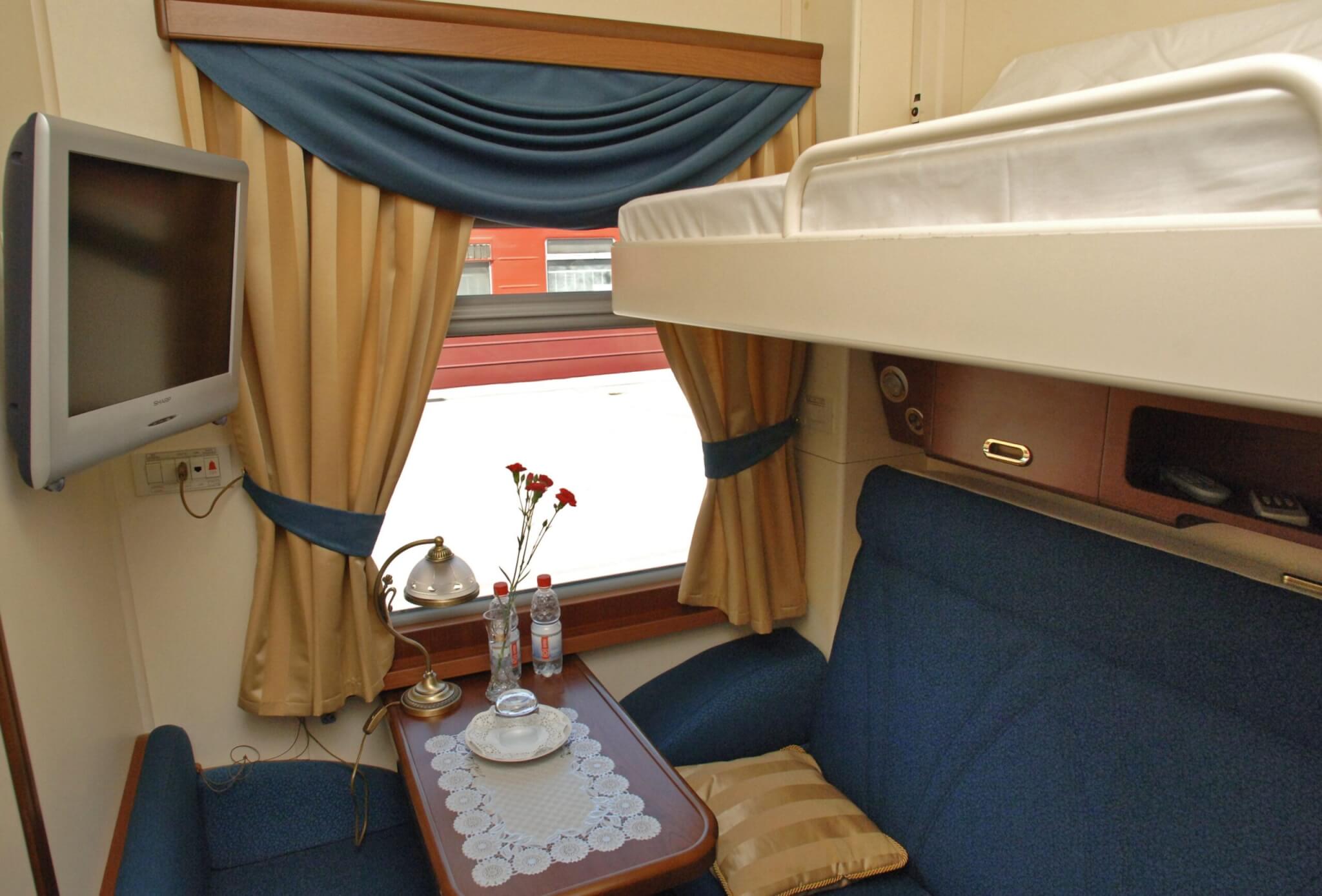 Moscow, Russia, June 5, 2007, compartment on the golden eagle trans-siberian express, Russiai´s first fully en-suite private train, launched by the uk-based long-distance luxury train operator gw travel limited to serve the world's longest railway line between Moscow and Vladivostok.