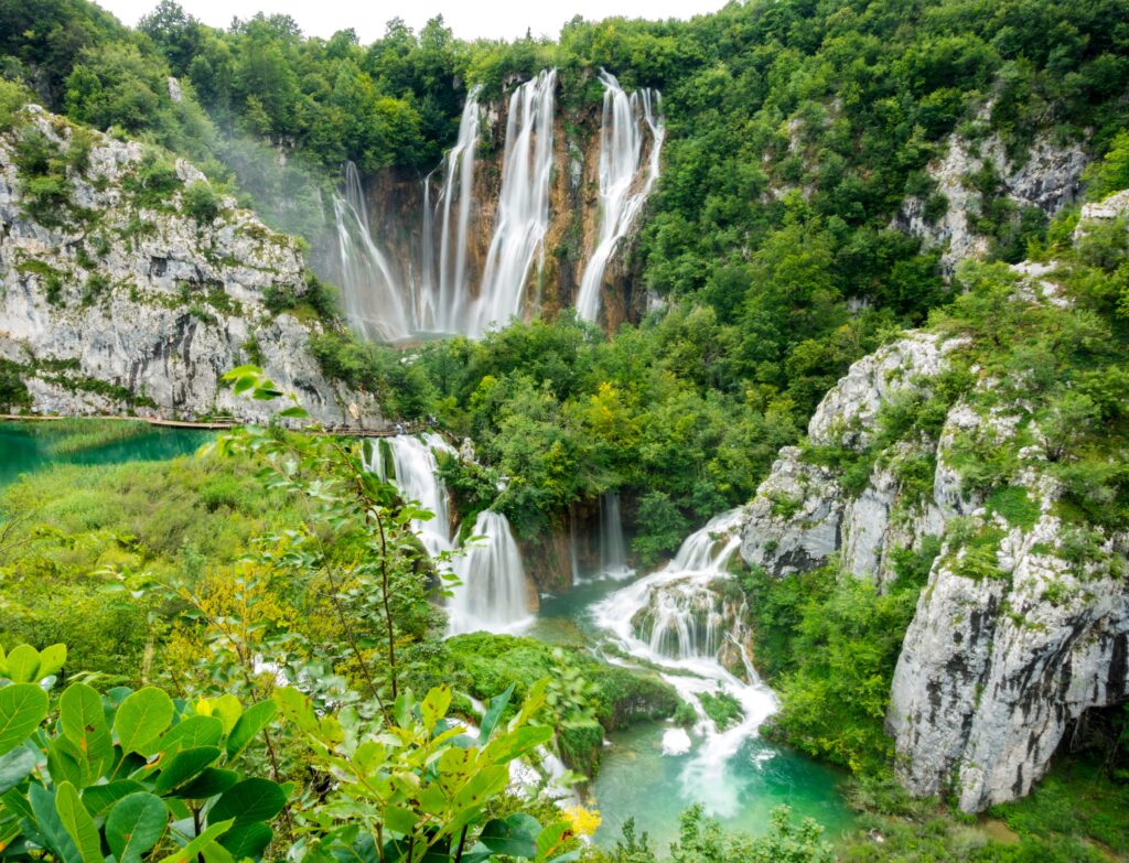 The magical waterfalls in Plitvice Lakes National Park located in Croatia.  👉🏻 Please credit my website: GlobalCareerBook.com 👈🏻