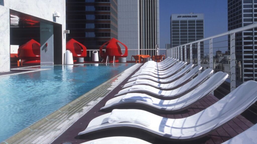 the rooftop pool
