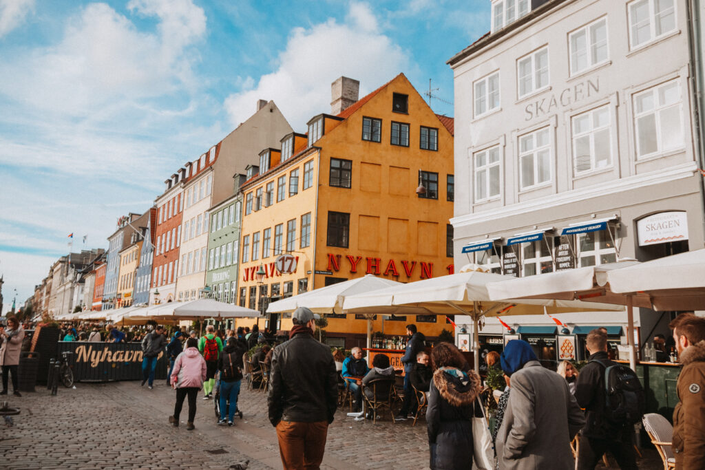 Crowded street in copenhagen