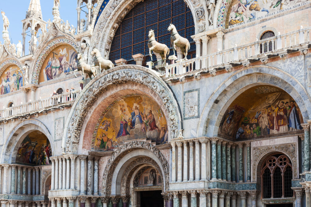 decorated portal of St Mark's Basilica in Venice