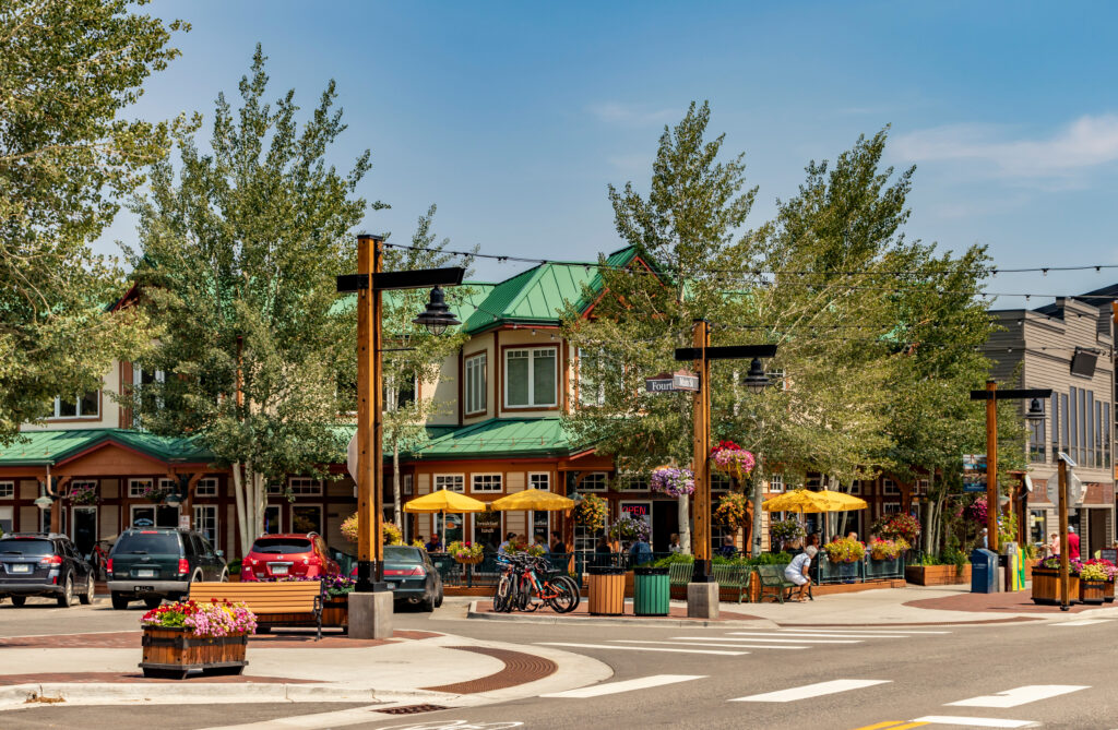 Main Street, Downtown Frisco, Colorado. A quaint and popular ski resort town in summertime.