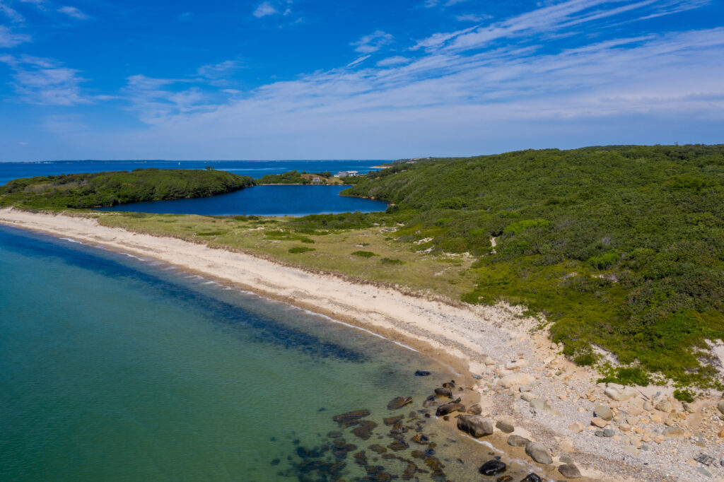 Martha's vineyard shoreline on a beautiful day