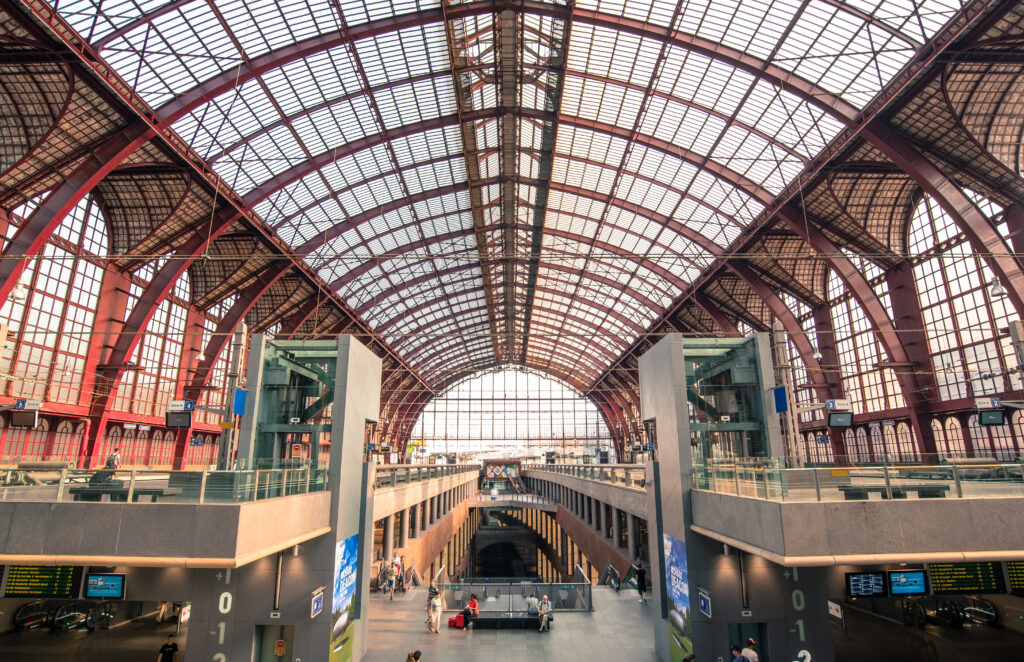 Photo of the central station in belgium