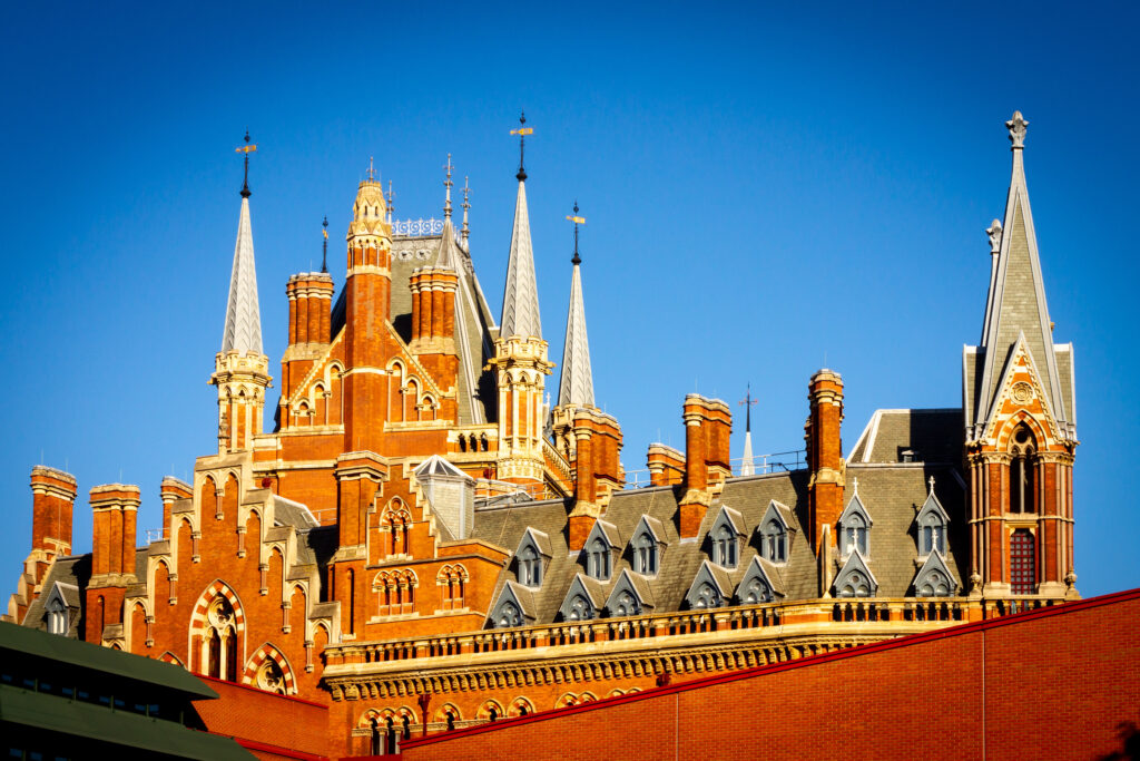 Roof of the St Pancras Interntional Railway station in London