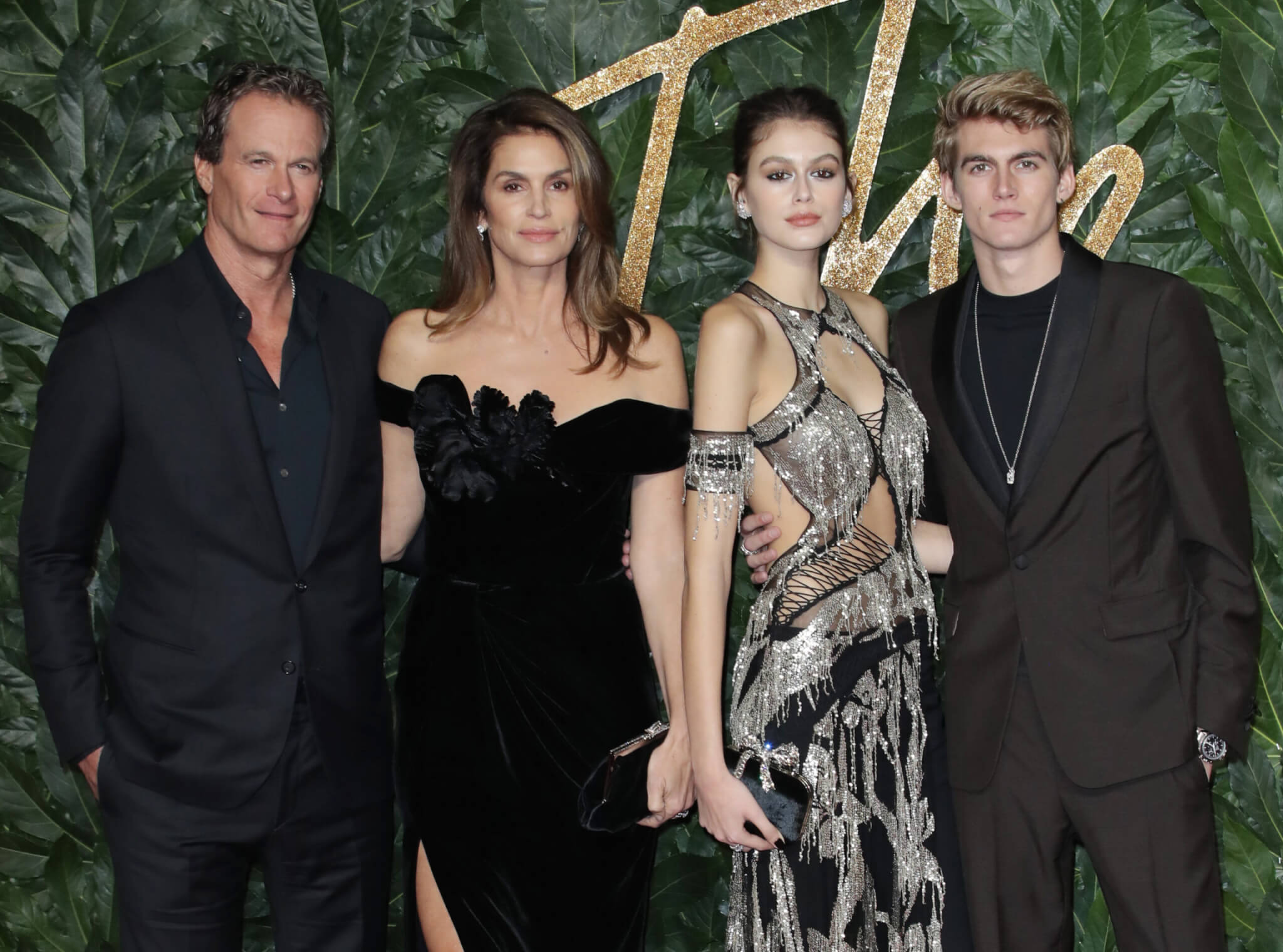 Rande Gerber, Cindy Crawford, Kaia Gerber and Presley Gerber