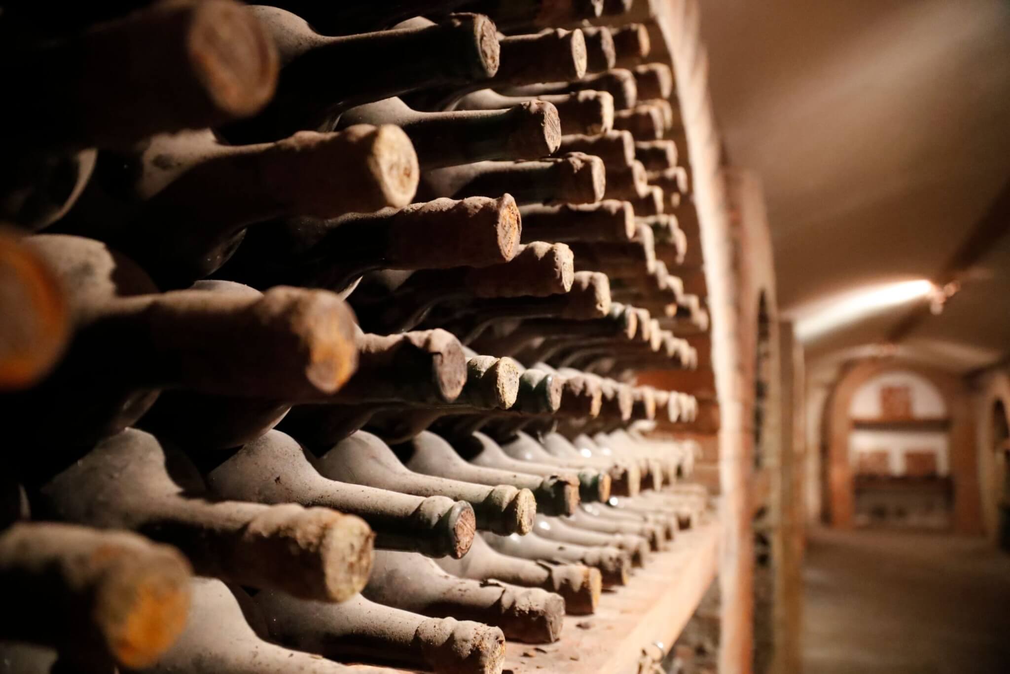 A view of old bottles of Georgian wine at a wine cellar in Tbilisi, Georgia, 30 January 2020. Wine is one of the top Georgian export products.