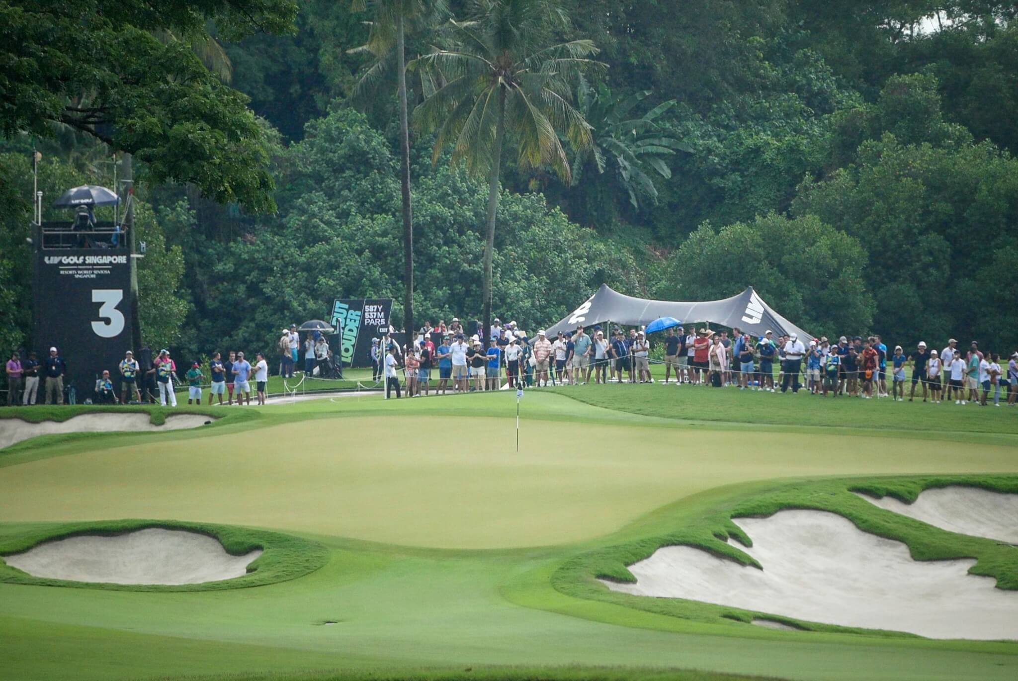 The course during LIV Golf Singapore at the Sentosa Golf Club in Singapore, 28 April 2023.
