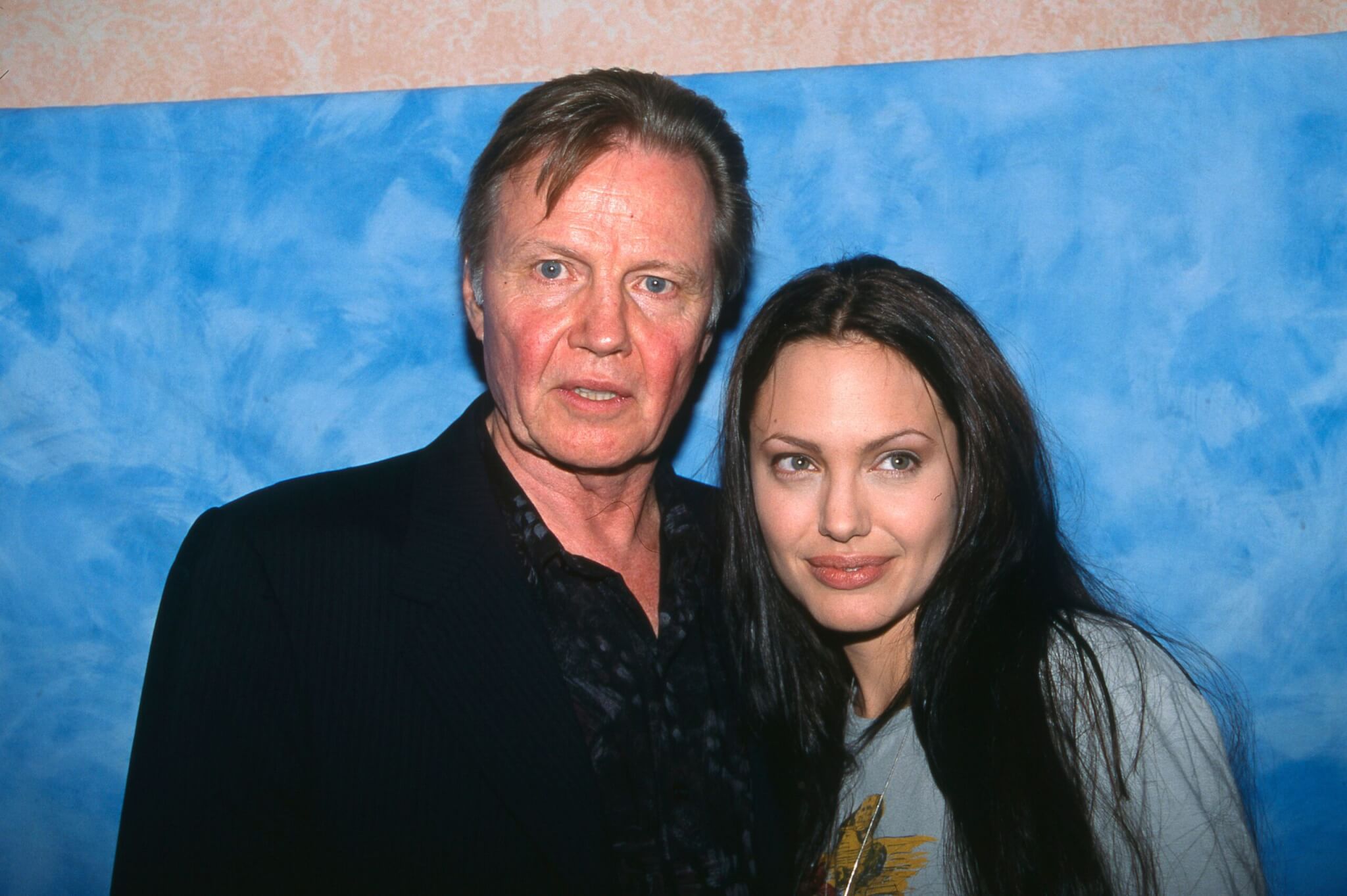 Angelina Jolie with her father, Jon Voight, June 2, 2001.