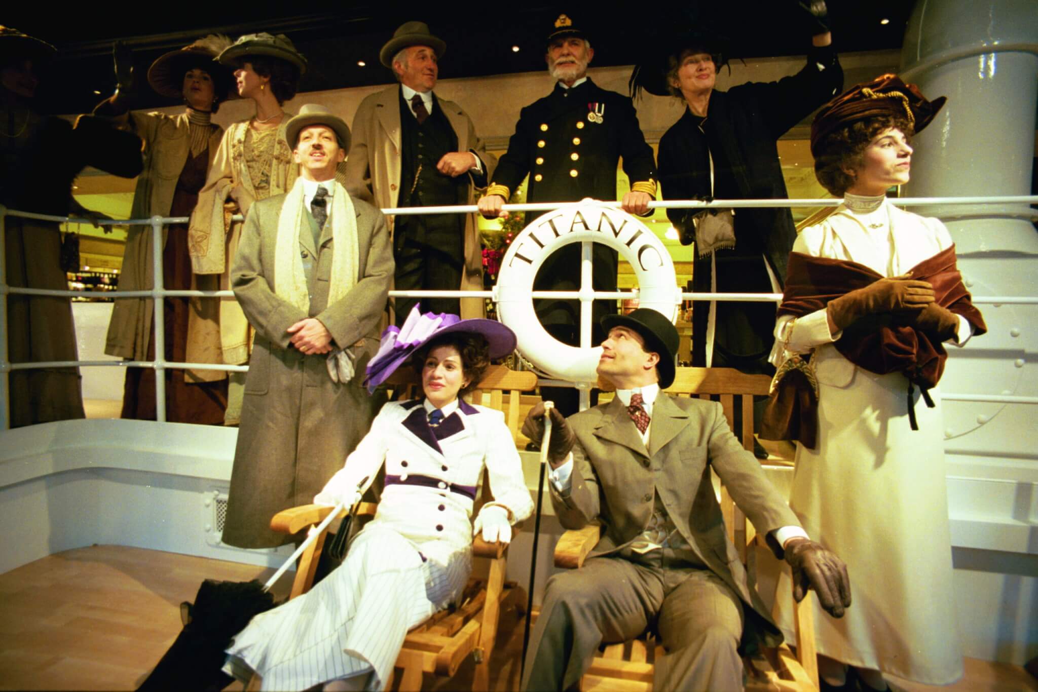 The Front Window Of Harrods Was Transformed This Morning Into The First Class Promenade Deck Of The Titanic With Actors And Actresses In Period Costume To Launch Titanic The Video.