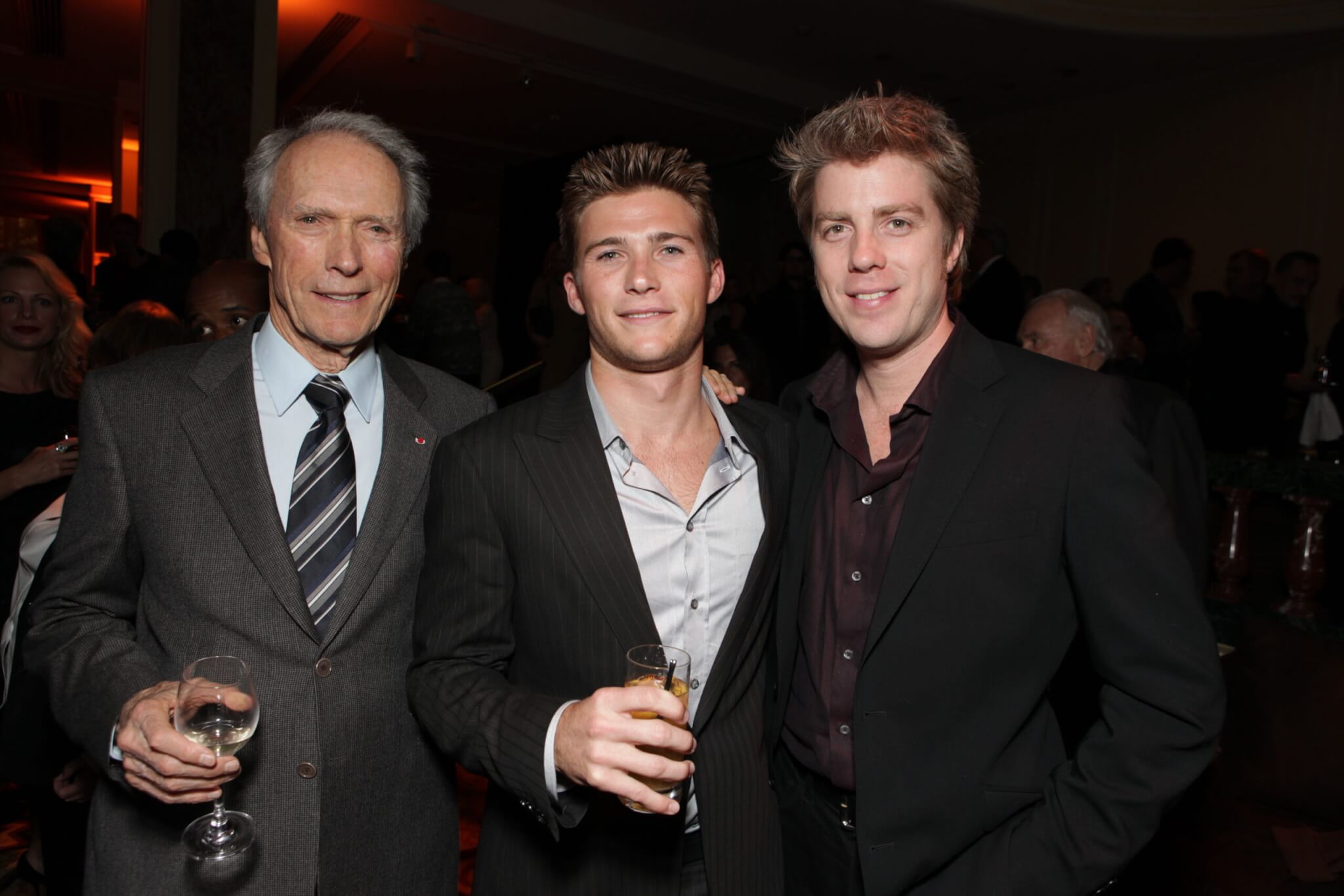 BEVERLY HILLS, CA - DECEMBER 03:**EXCLUSIVE** Director Clint Eastwood, Scott Eastwood and Kyle Eastwood at Warner Bros. Pictures Los Angeles Premiere of 'Invictus' on December 03, 2009 at the Academy of Motion Picture Arts & Sciences in Beverly Hills, California. 