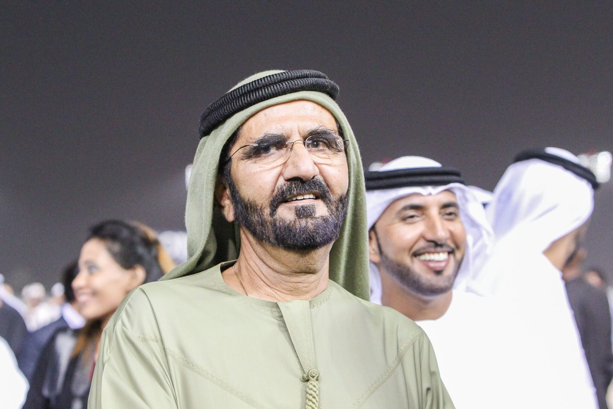 H.H. Sheikh Mohamed Bin Rashid Al Maktoum watches Sky Hunter under James Doyle , Meydan trainedby  Saeed bin Surour win Race 6 (Group 2) 12f Dubai City Of Gold at DWC Carnival Super Saturday race meeting at Dubai Meydan race track.