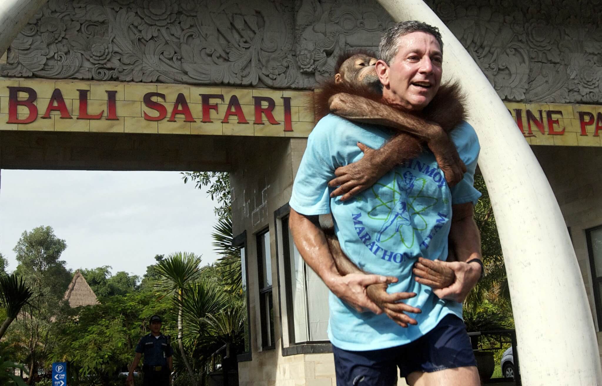 Us Record-breaker Ashrita Furman Skipping with Orang Utan As He Celebrate After Broke His Record on Skipping 5 Kilometers Without Rope in 29 Minutes 59 Seconds at Bali Safari Zoo in Bali Indonesia on 06 February 2011 Furman Broke His Record After Skipping 5 Kilometers Without Rope in 29 Minutes 59 Seconds Furman Holds Currently 125 Guinness World Records Including the Record For the Most Records Indonesia Gianyar