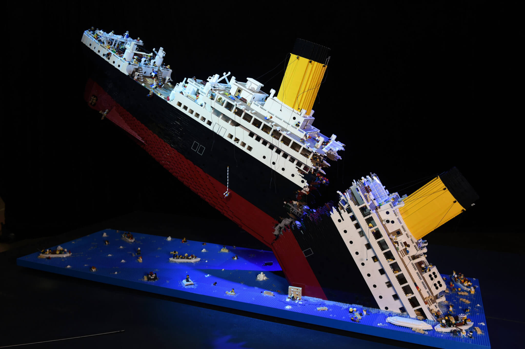 A Lego Re-creation of the Sinking of the Titanic by Lego Certified Professional Ryan 'The Brickman' Mcnaught is on Display During a Press Event in Brisbane Australia 22 November 2016 the Lego Bricks Wonders of the World Exhibition Opens on 23 November at the Brisbane Convention and Exhibition Centre and Runs Until 14 December Before Heading to Sydney Melbourne and Perth Australia Brisbane