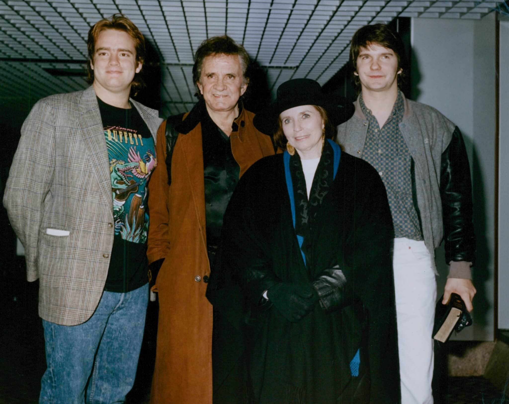 Singer Johnny Cash And Wife June Arriving At Heathrow Airport Today With Their Son John Carter (left) And Wesley Orbison (right) Son Of Singer Roy Orbison. Box 741 1121031737 A.jpg.