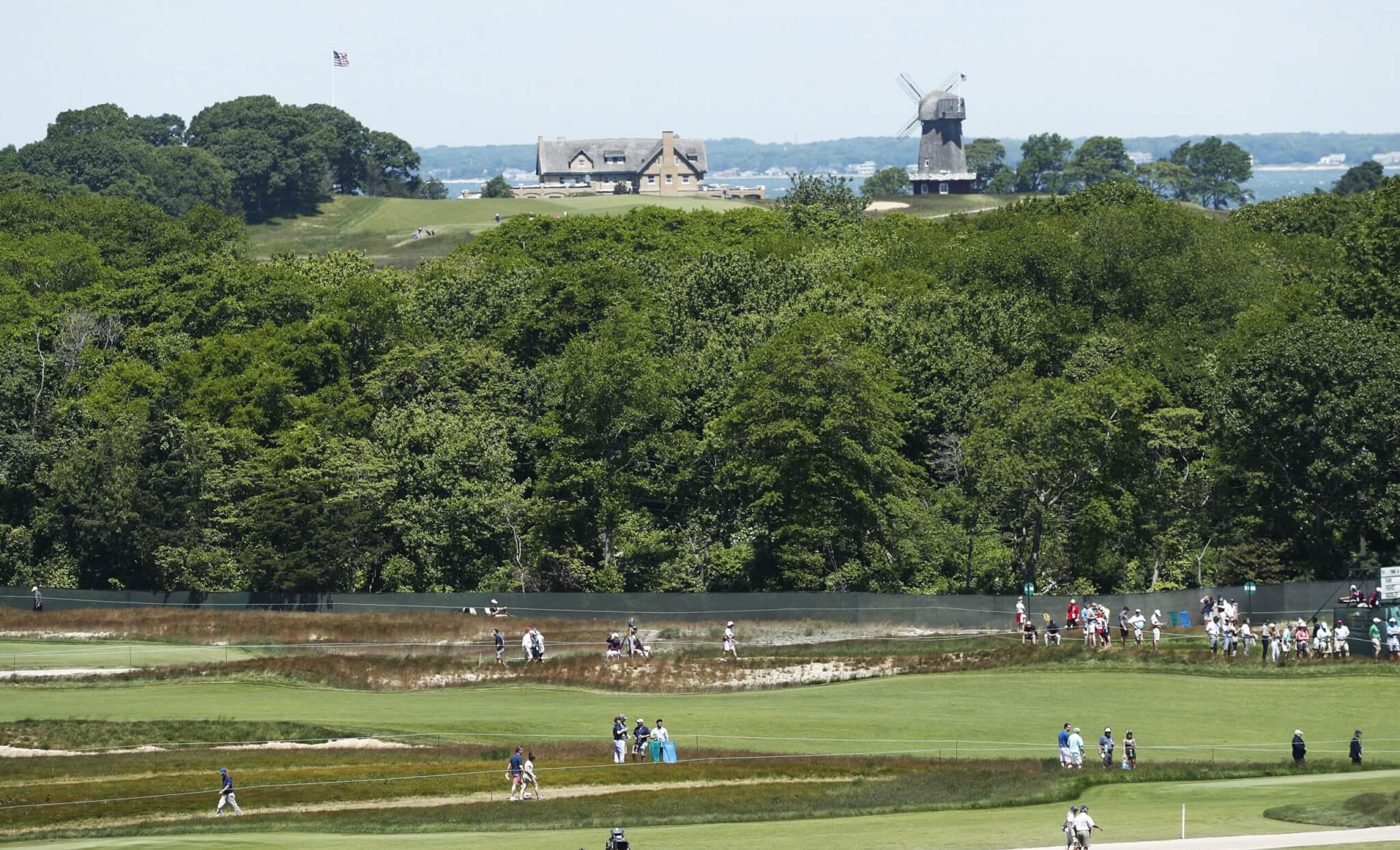 Overall of the course during the first round of the 118th US Open Championship at Shinnecock Hills Golf Club in Southampton, New York, USA, 14 June 2018. The tournament will be played 14 June thorough 17 June.