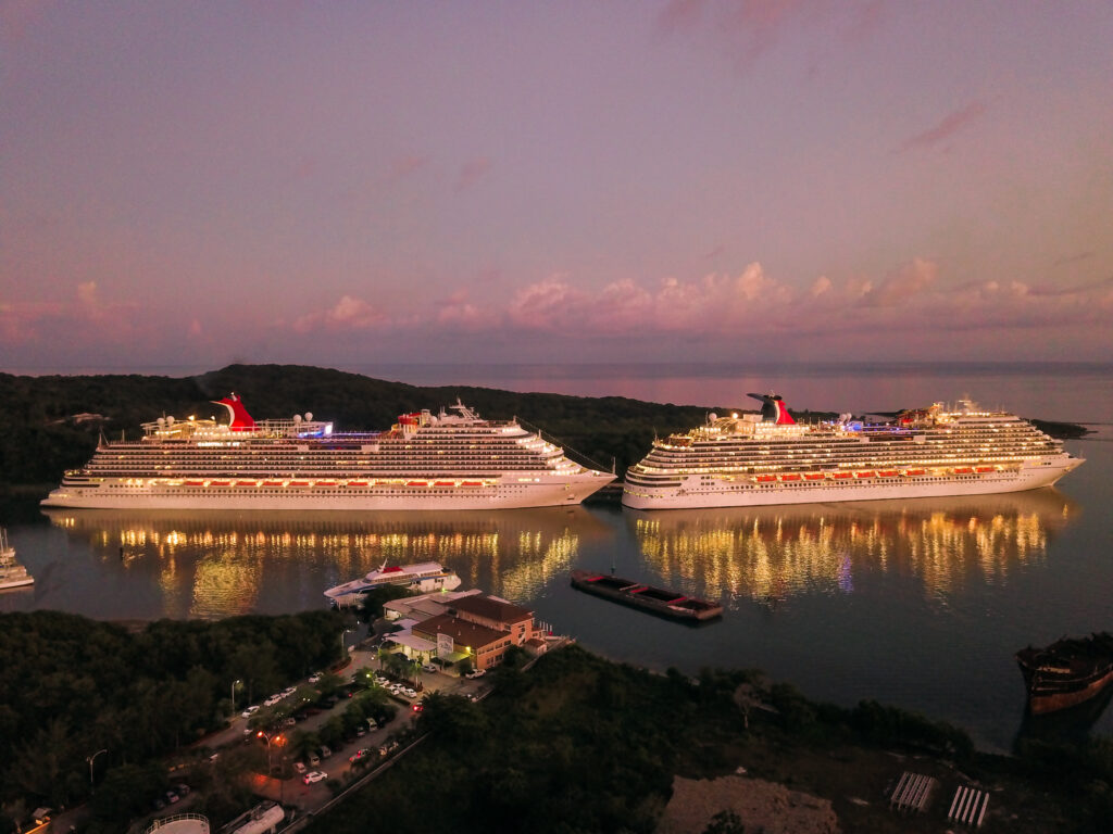 Two cruise ships