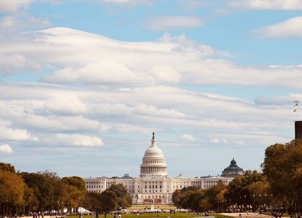 United states capitol in autumn