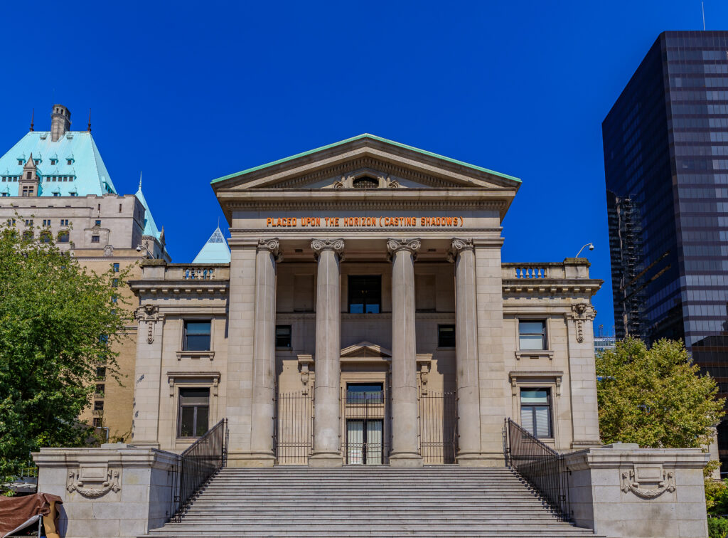Vancouver Art Gallery on Robson Square built in Roman style in British Columbia Canada
