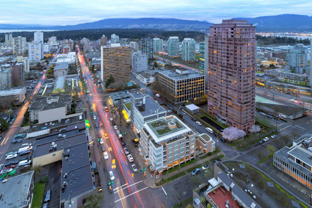 Vancouver BC Cityscape at Dusk