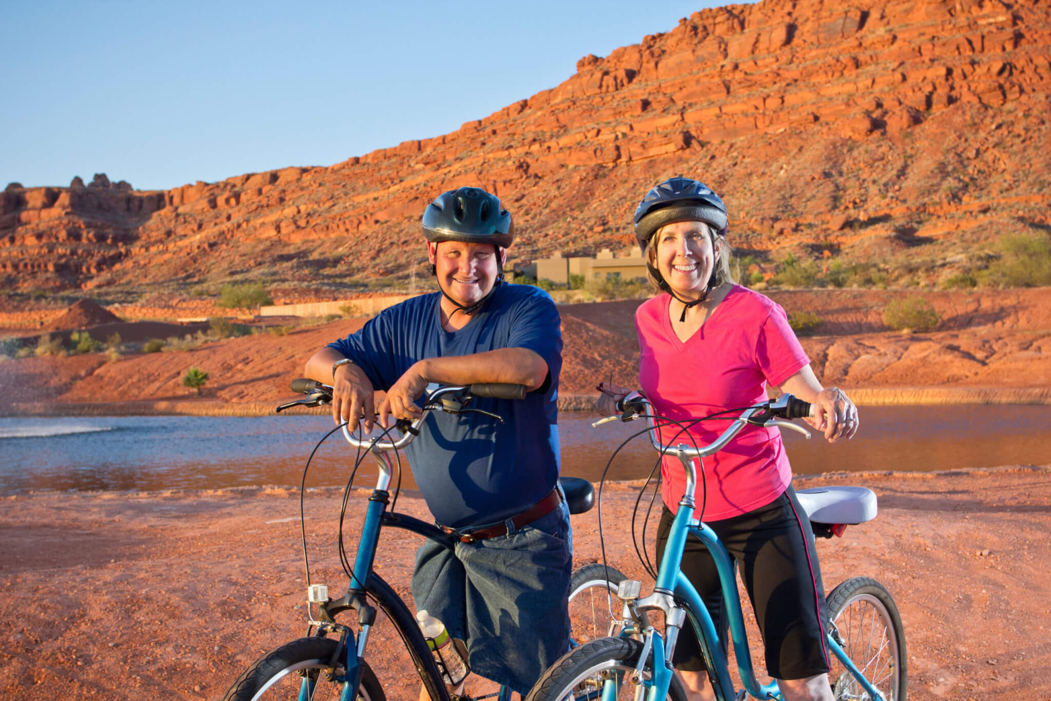 Active Senior Couple on a Bike ride