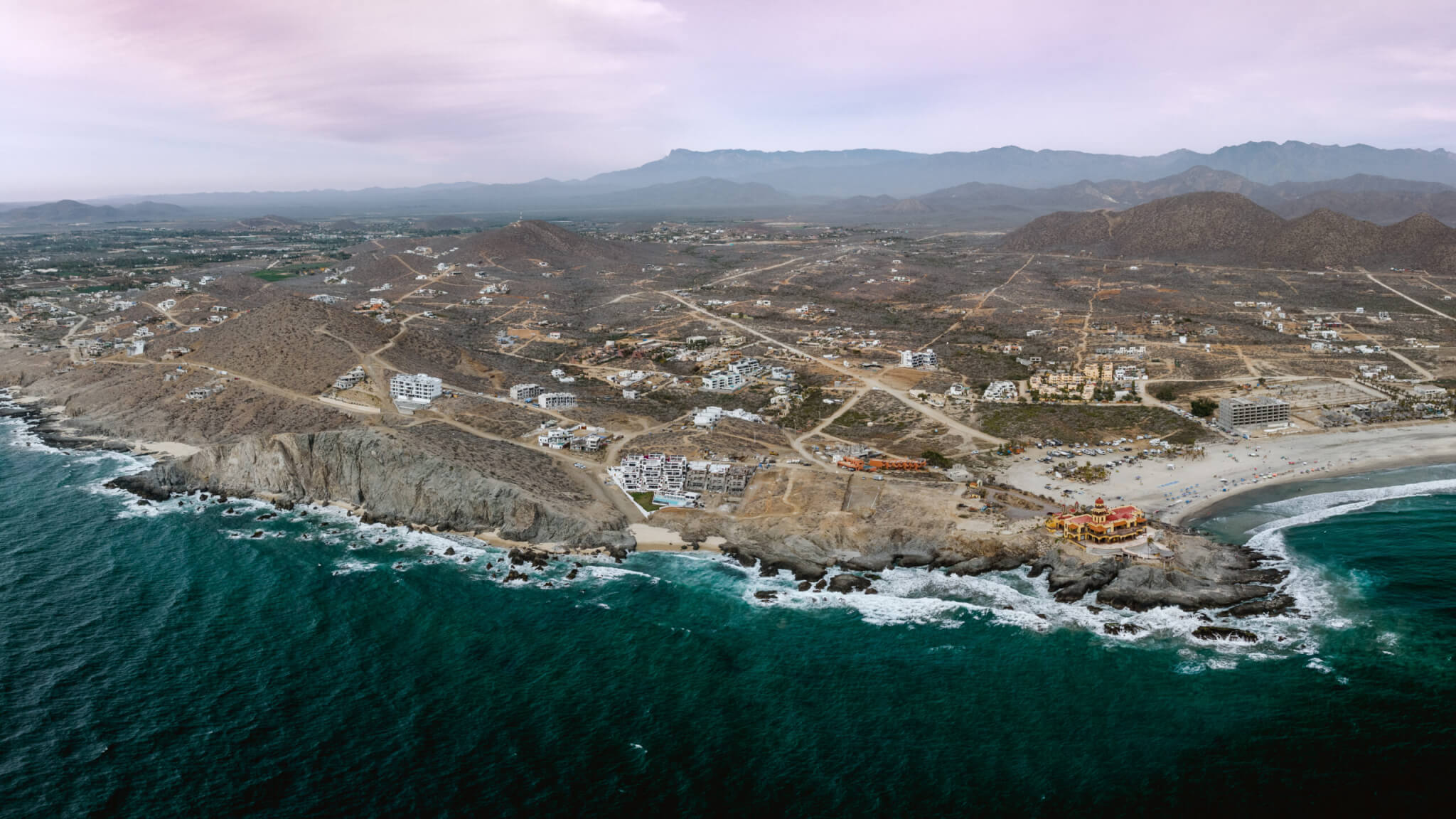 Aerial view of the coast baja california sur mexico