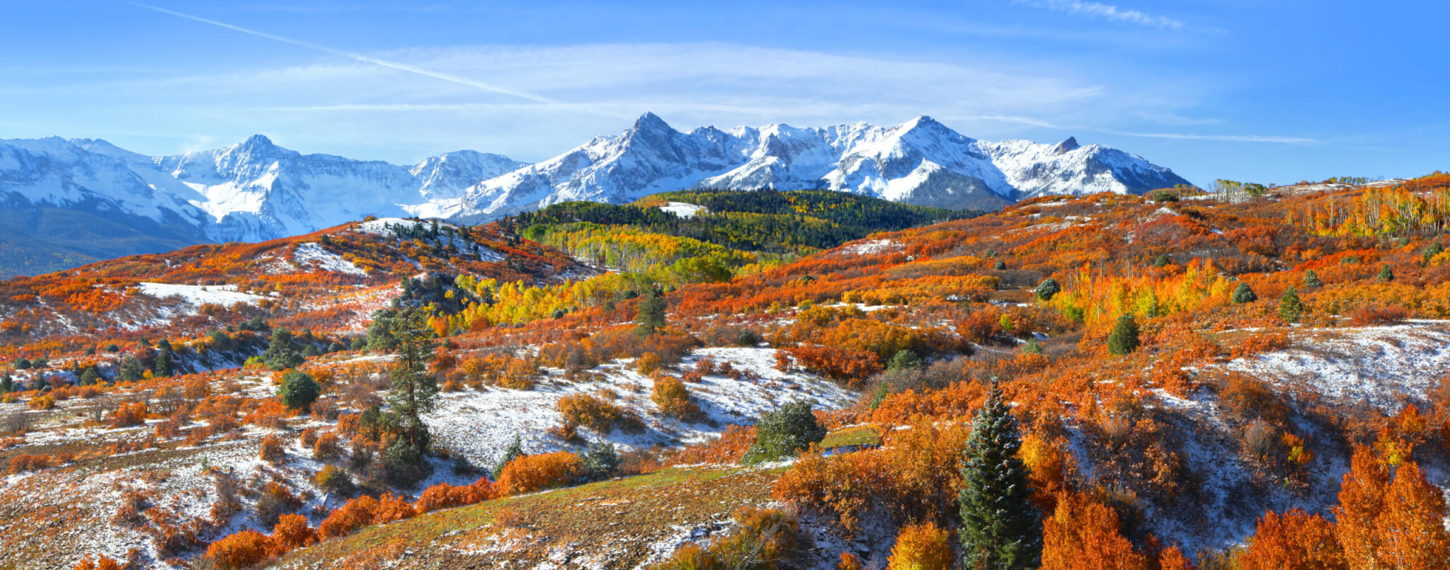 Continental divide in autumn time near Ridge way Colorado