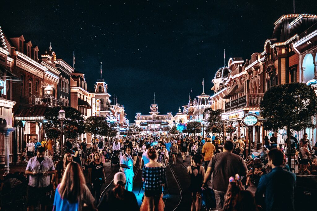 crowd of people outdoors during nighttime